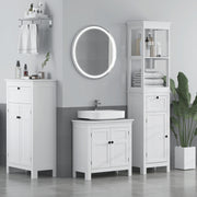 Armário de Casa de Banho Moderno – 40x30x165 cm – Cor Branco – MDF
