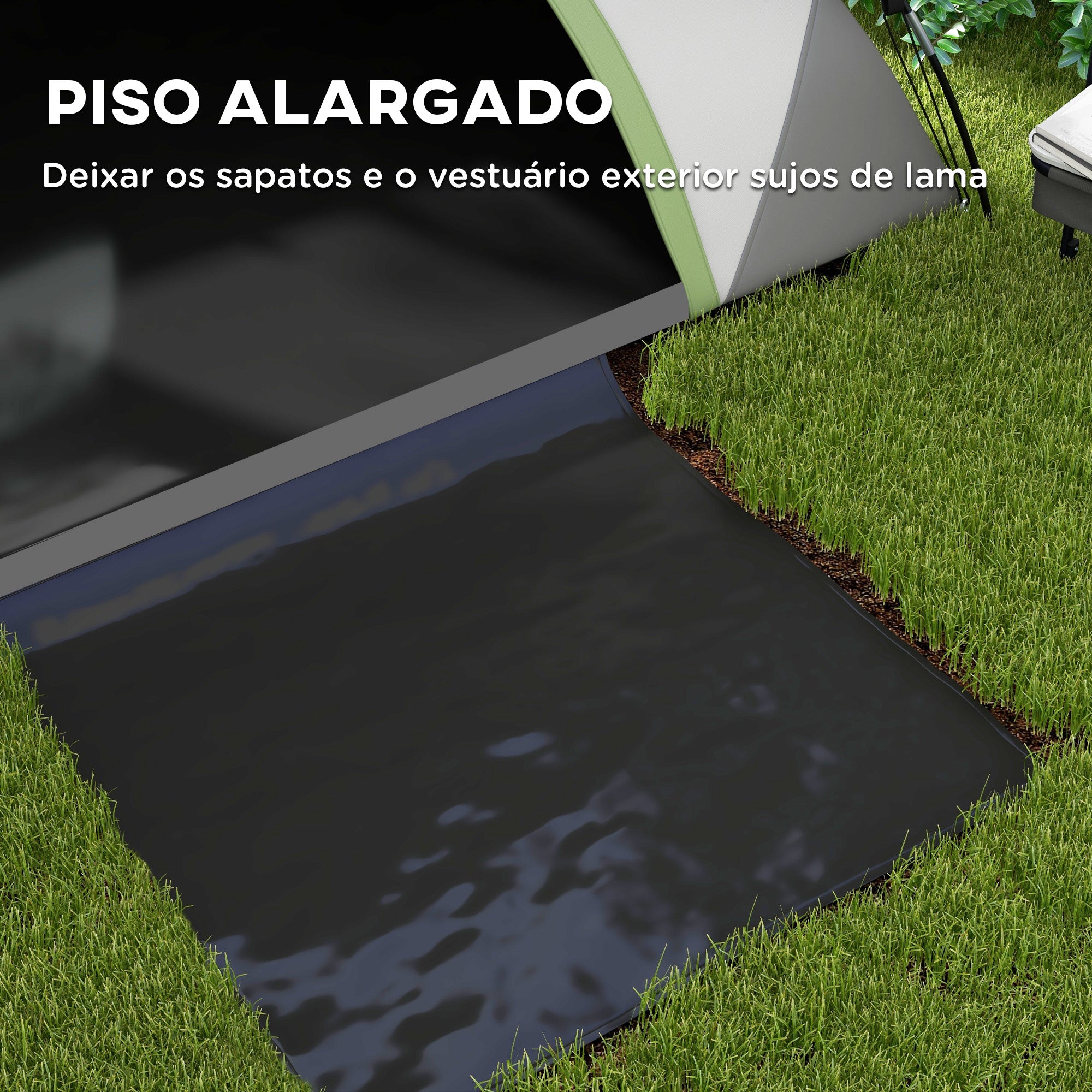 Tenda de Campismo para 1-2 Pessoas 210x150x110 cm Cinza e Verde