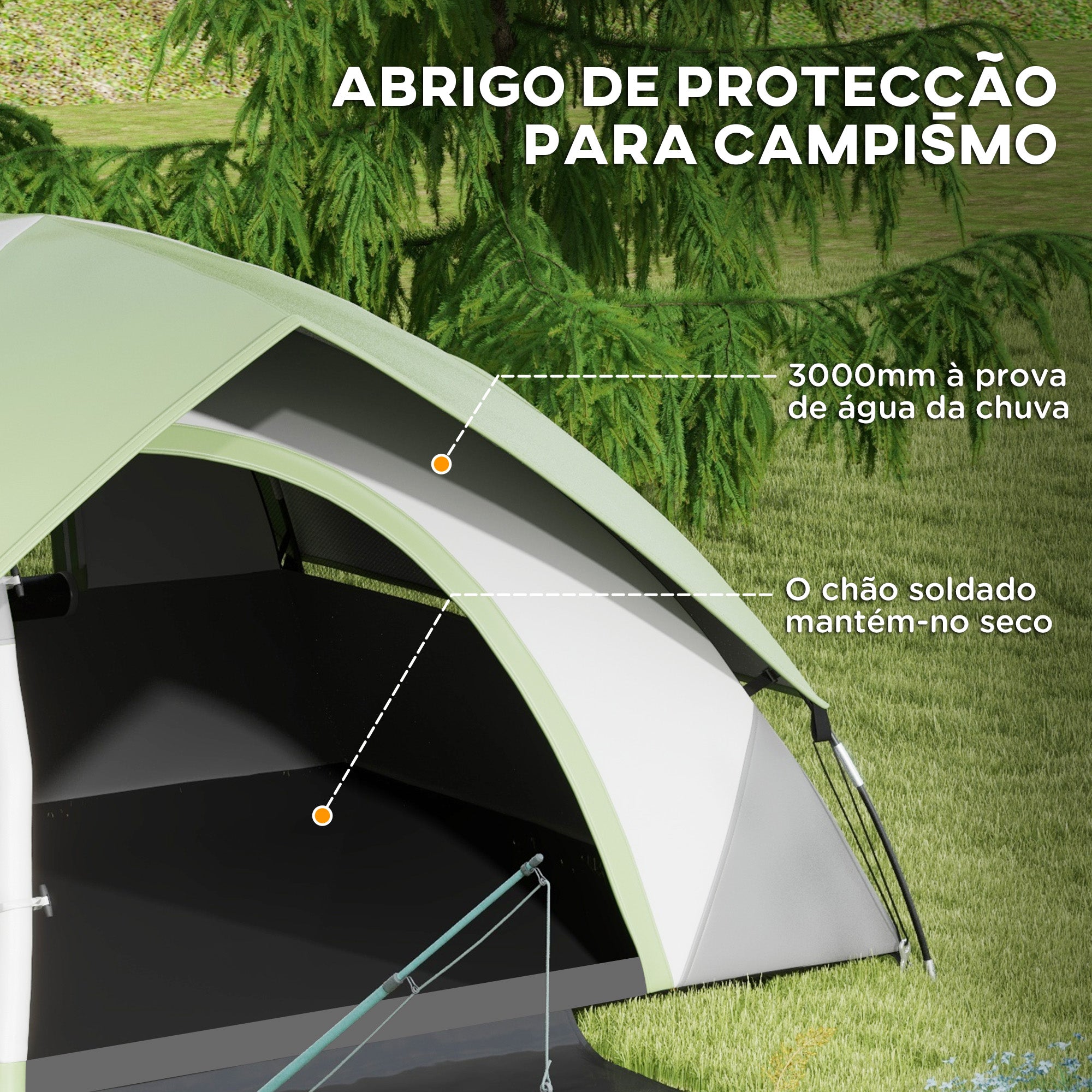 Tenda de Campismo para 1-2 Pessoas 210x150x110 cm Cinza e Verde