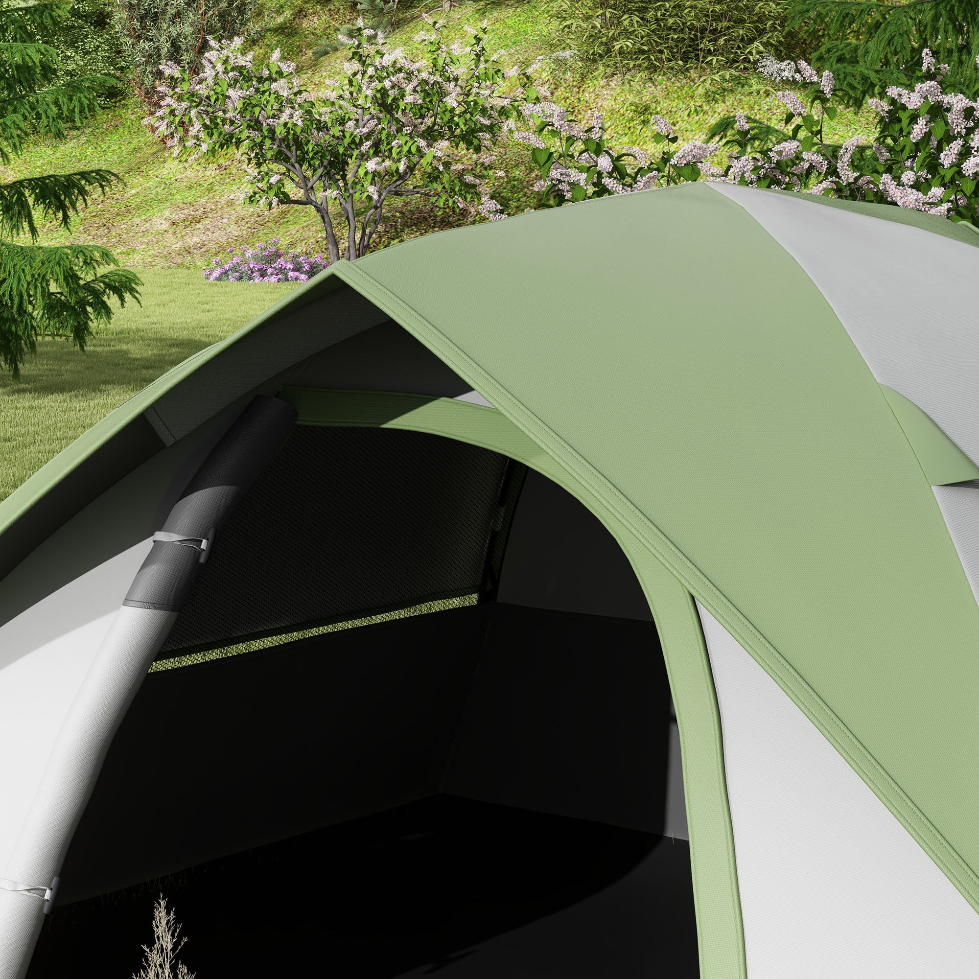 Tenda de Campismo para 1-2 Pessoas 210x150x110 cm Cinza e Verde
