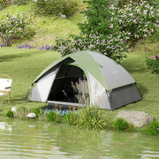 Tenda de Campismo para 1-2 Pessoas 210x150x110 cm Cinza e Verde