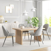 Conjunto de 4 Cadeiras de Sala de Jantar Estofadas em Veludo Cinza Claro 50x52x83 cm