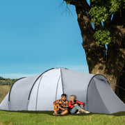 Tenda de Campismo Familiar para 4-6 Pessoas 590x245x193 cm Cinza Claro