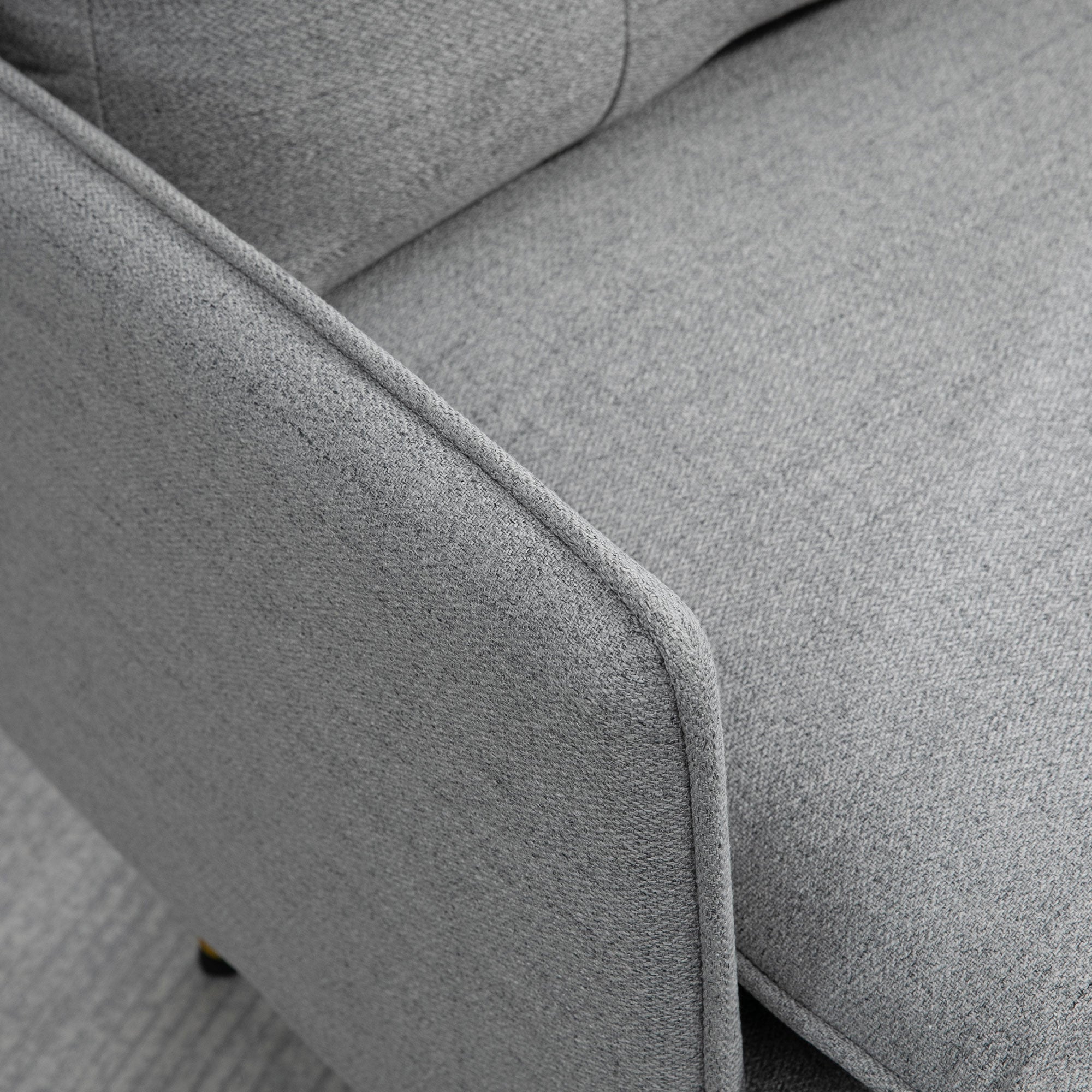 Poltrona – 76x68x80 cm – Cinza – Tecido de imitação de linho