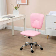 Cadeira de Escritório Giratória – 50x54x87,5-96,5 cm – Rosa – Couro PU, Espuma e Aço