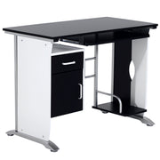 Mesa para Computador com Gaveta e Suporte para CPU 100x52x75cm - Branco e Preto