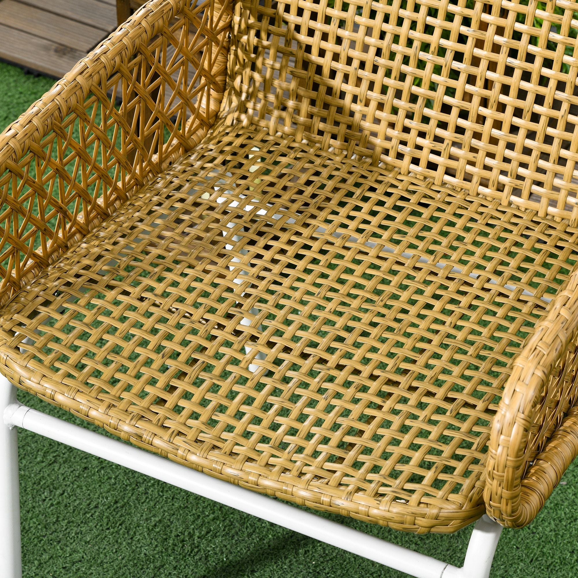 Conjunto de Mesa e Cadeiras de Vime Natural 55x60x81 cm