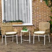 Conjunto de Mesa e Cadeiras de Vime Natural 55x60x81 cm