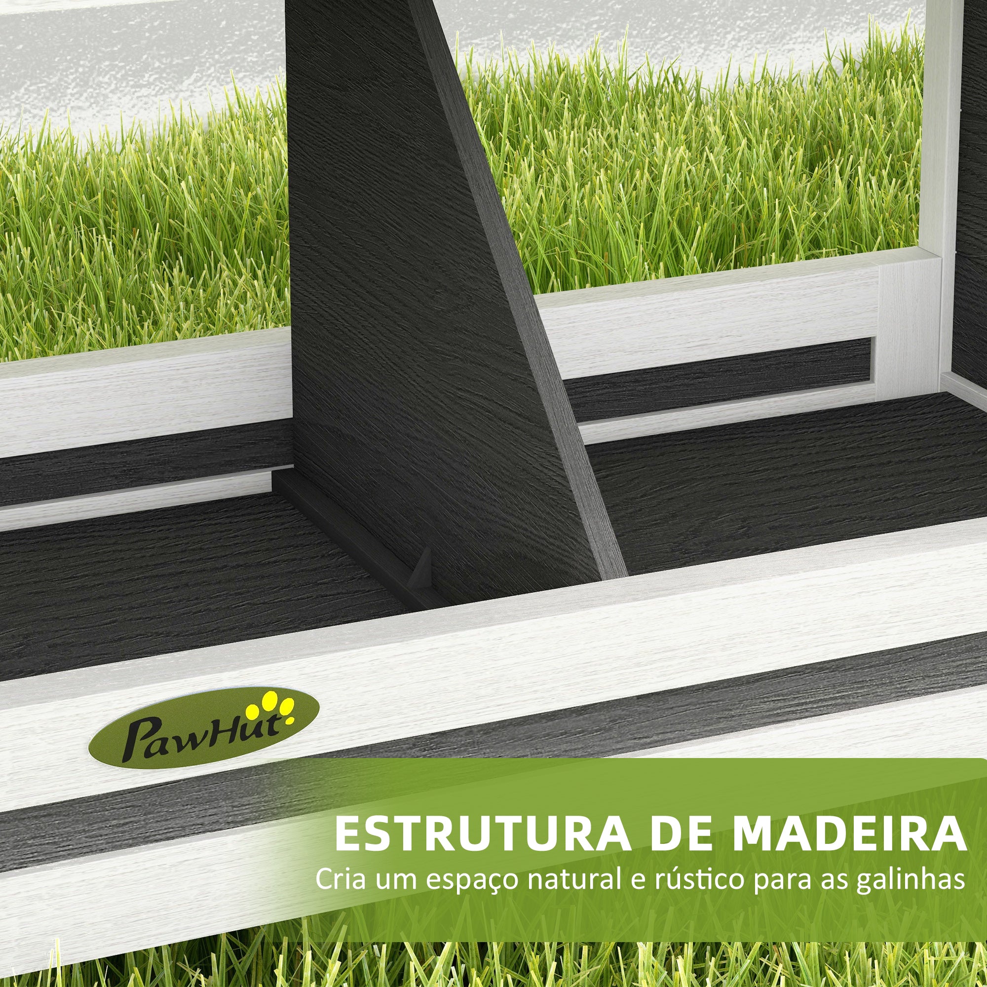 Ninho de Madeira para Galinhas 66x37x34 cm - Cinza Escuro