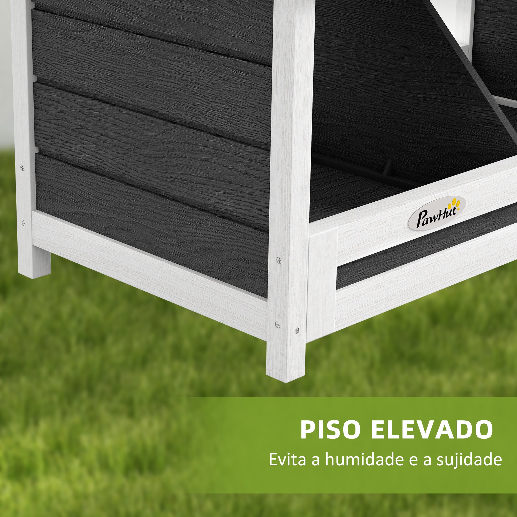 Ninho de Madeira para Galinhas 66x37x34 cm - Cinza Escuro