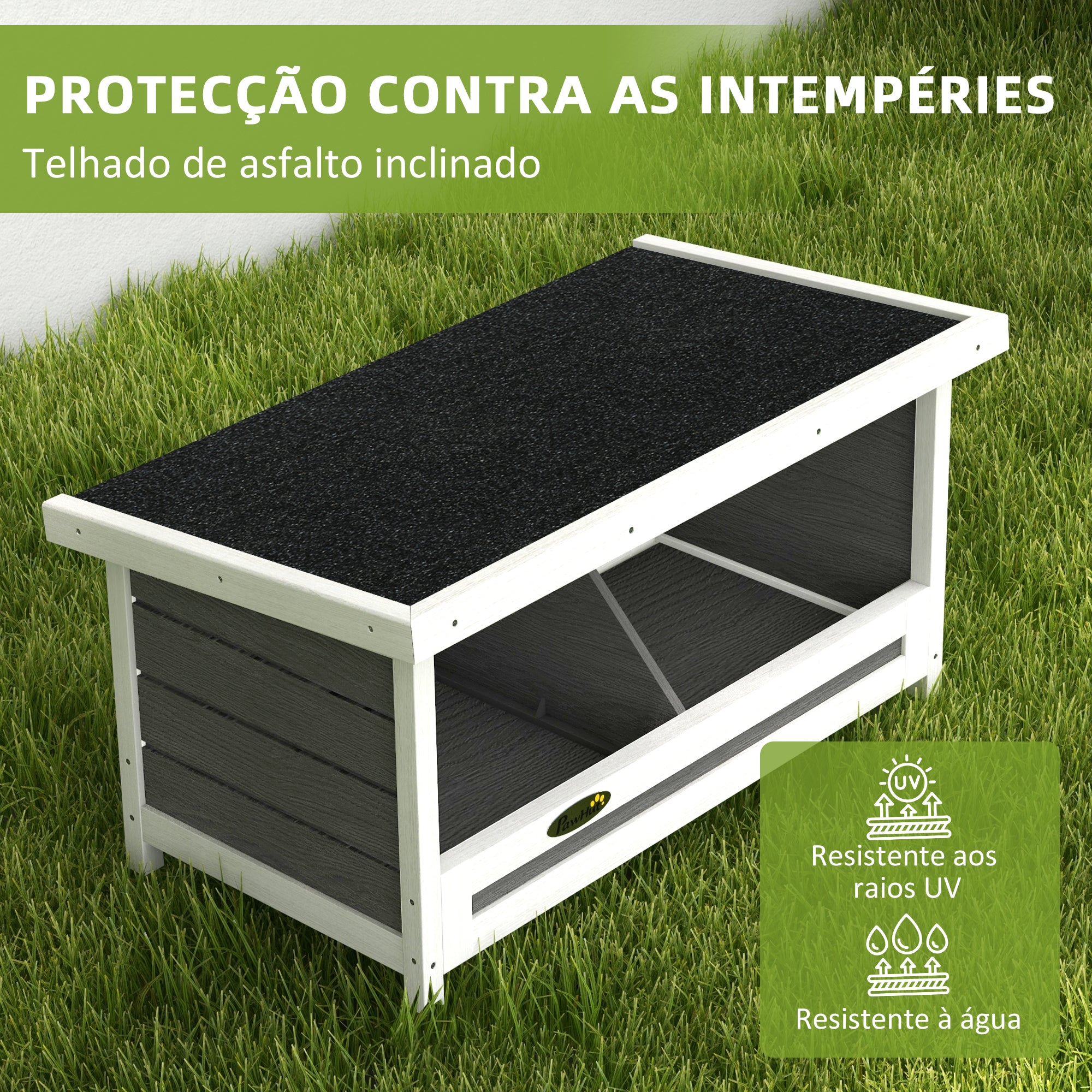 Ninho de Madeira para Galinhas 66x37x34 cm - Cinza Escuro