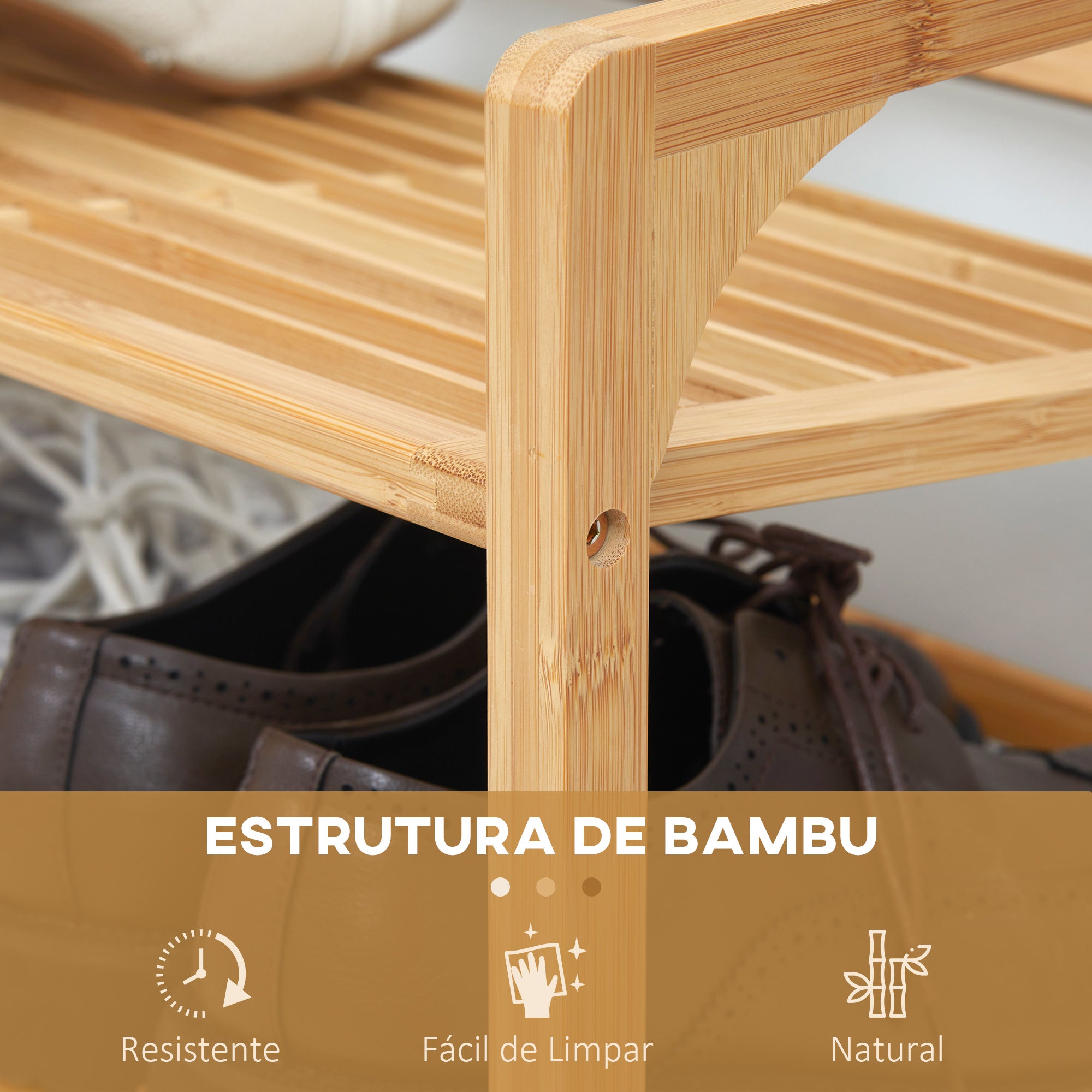 Organizador de Calçado – 76x33x51 cm – Bambu Natural