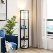 Lâmpada de Pé com Estante – 26 x 26 x 160,5 cm – Preto – MDF