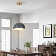 Lâmpada de Teto com Cabo Pendente Ajustável e Base de Lâmpada E27 Máx 60W Diâmetro 25 cm Cinzenta