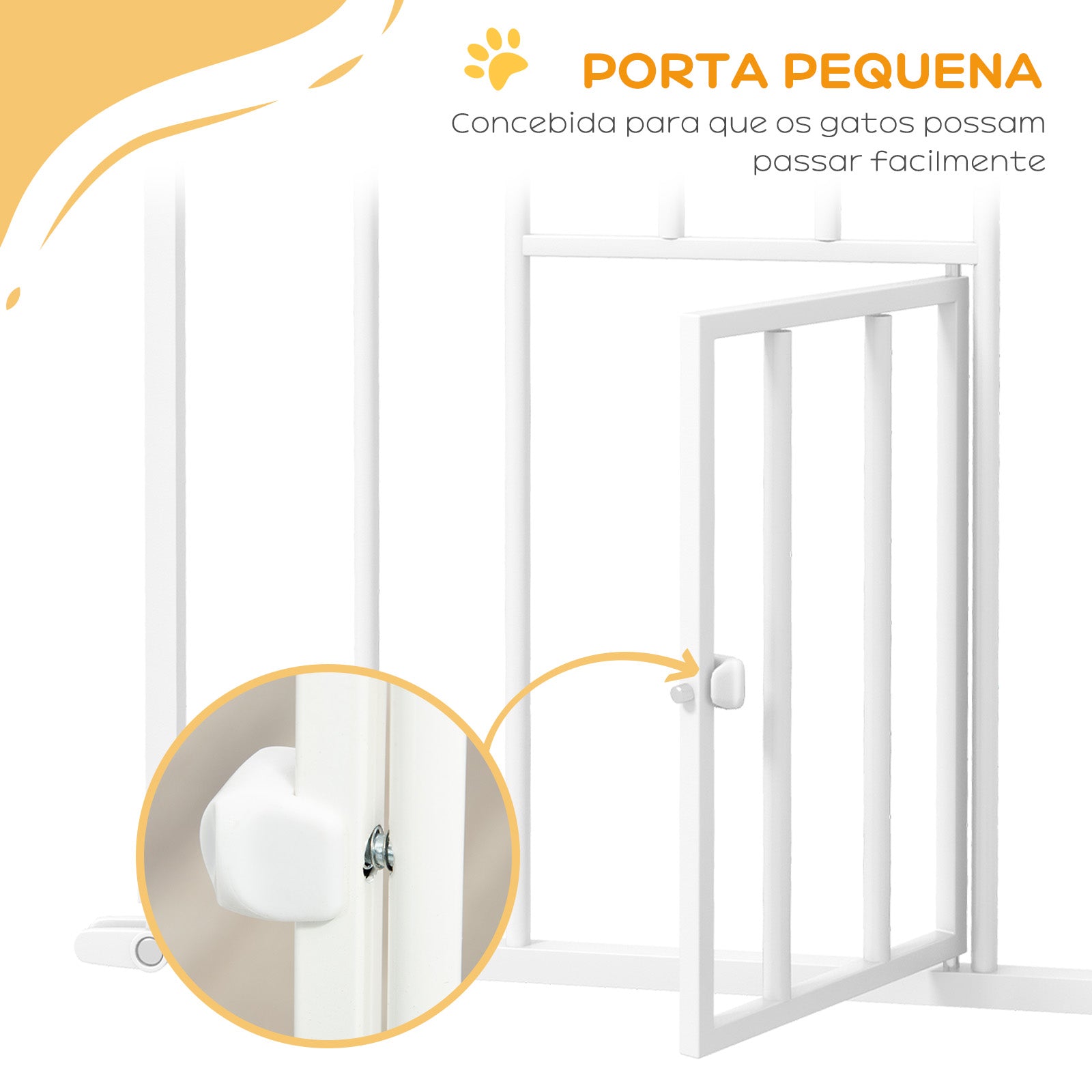 Barreira de Segurança para Cães Extensível 101x104,1 cm Branca
