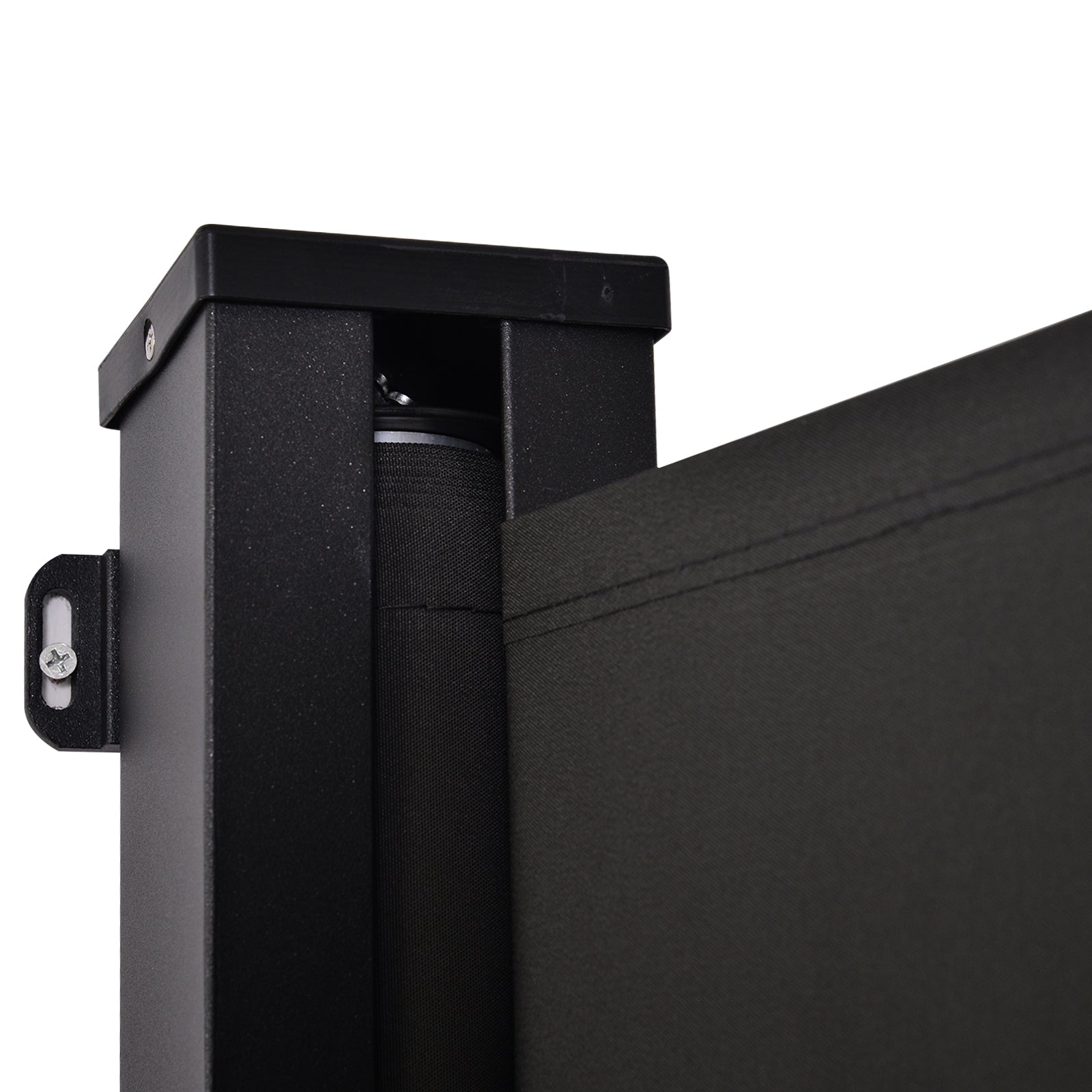 Toldo Lateral Retrátil de Exterior – 350x180cm – Cinza Escuro – Alumínio e poliéster