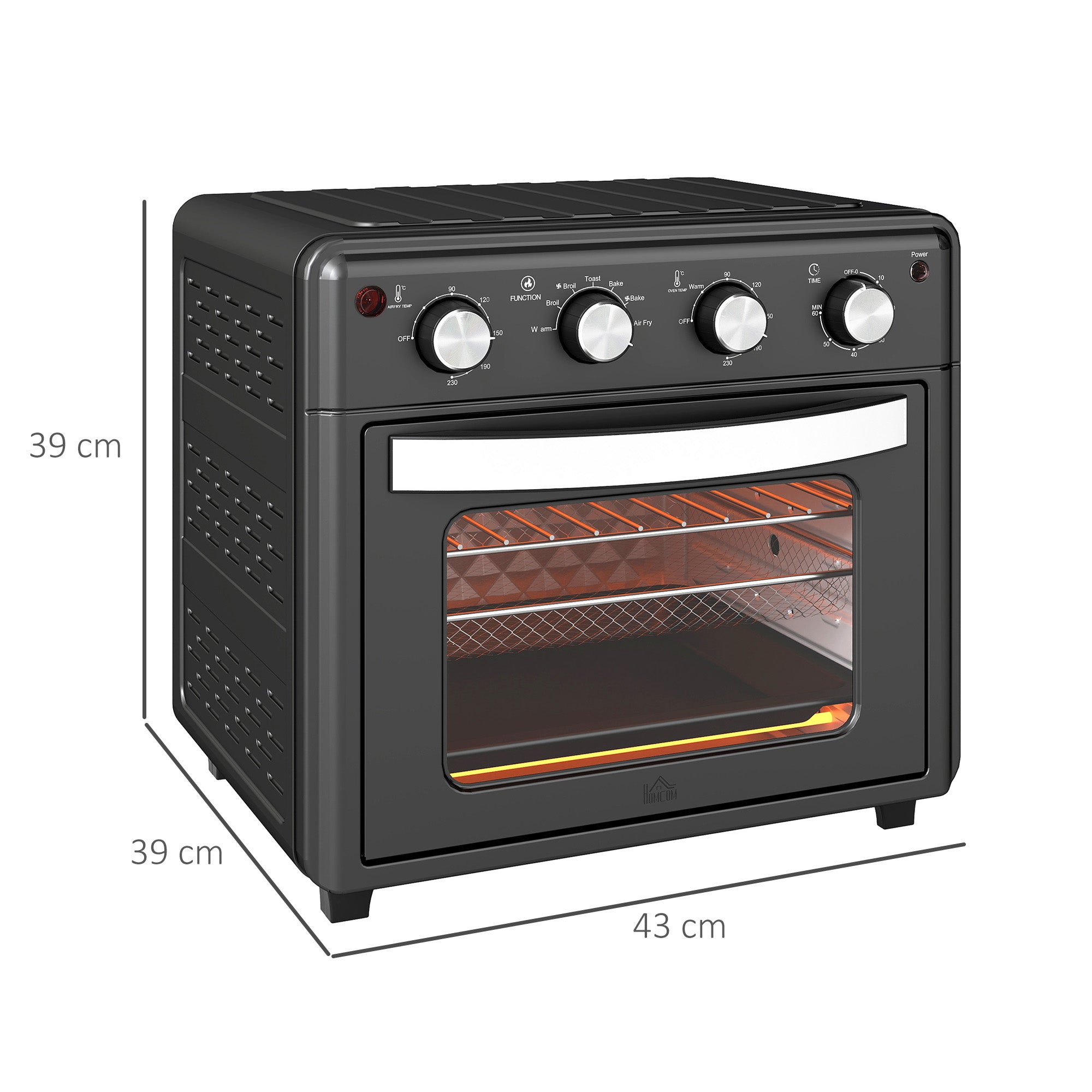 Mini Forno Elétrico Multifuncional 30L – 43x39x39 cm – Preto – Metal
