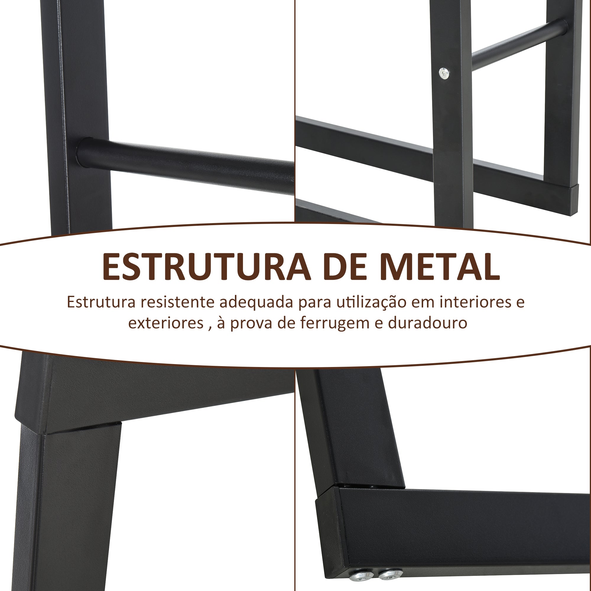 Suporte para lenha metálico – 60x25x150 cm – Cor Preto – Ferro