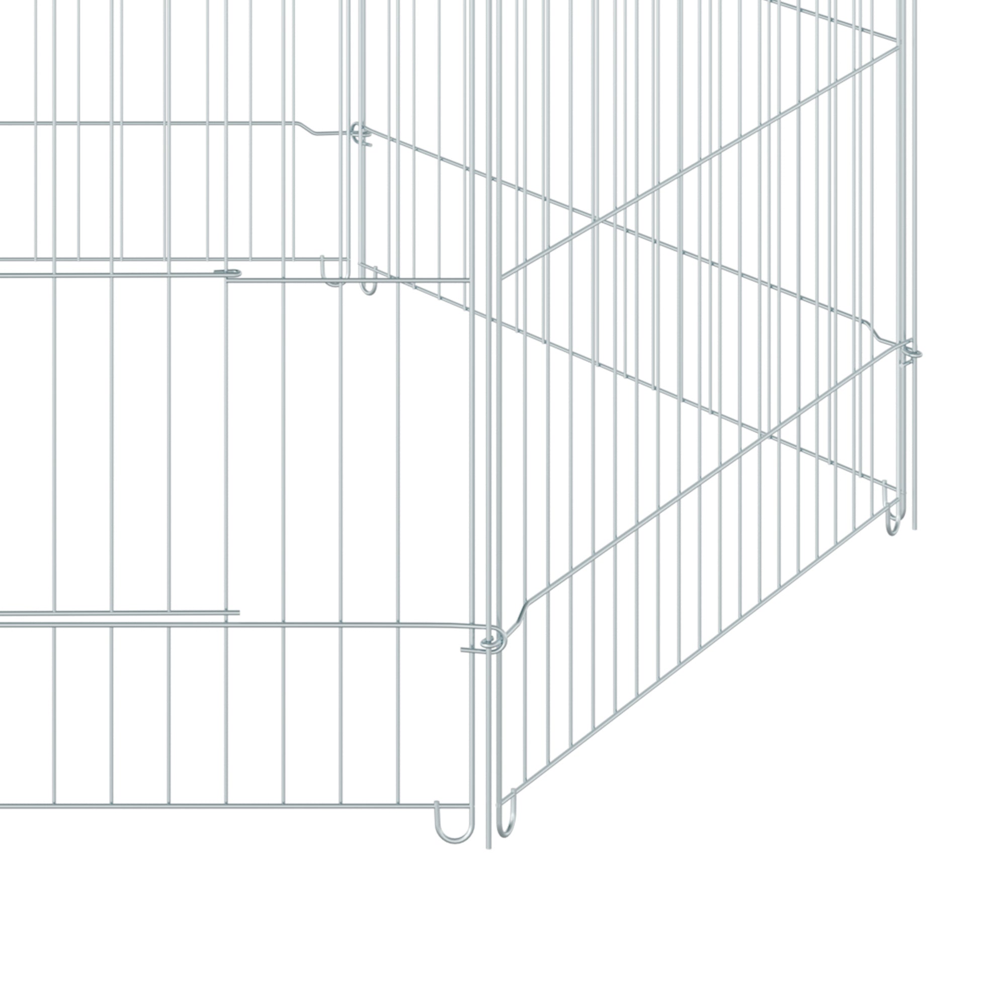Parque para Animais de Estimação – 59x60 cm – Prata – Metal e Poliéster