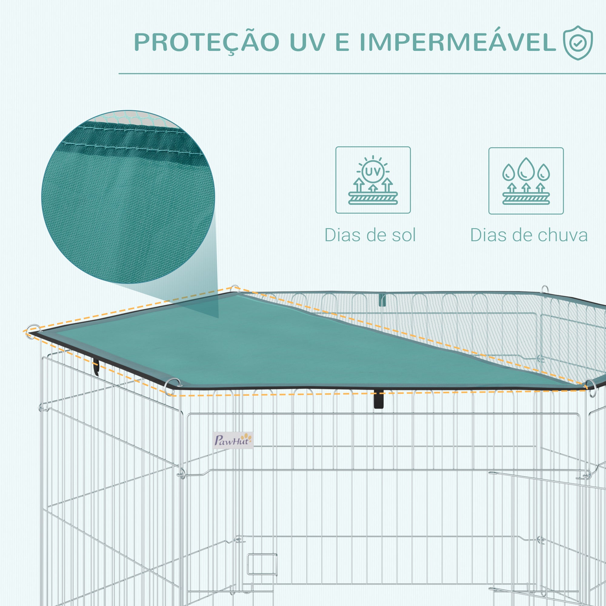 Parque para Animais de Estimação – 59x60 cm – Prata – Metal e Poliéster