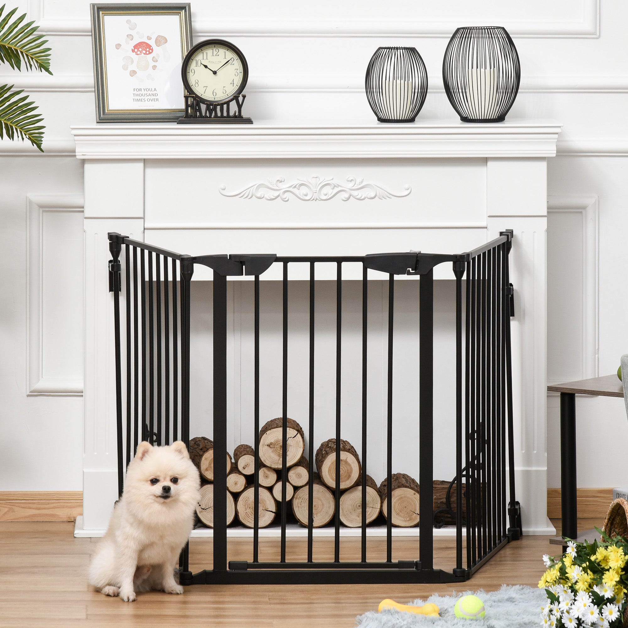 Barreira de Segurança para Animais de Estimação - 180x74.5cm - Preto