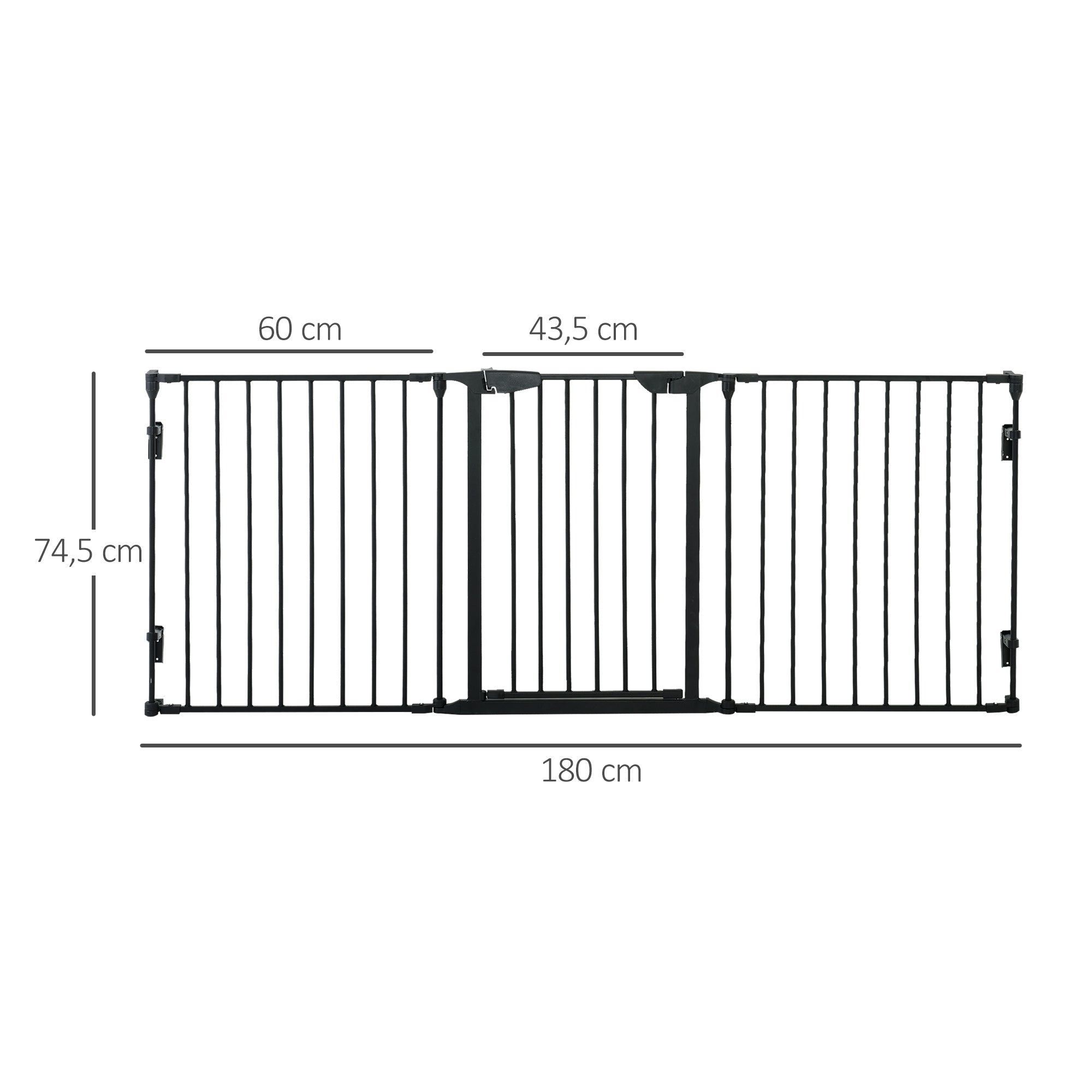 Barreira de Segurança para Animais de Estimação - 180x74.5cm - Preto