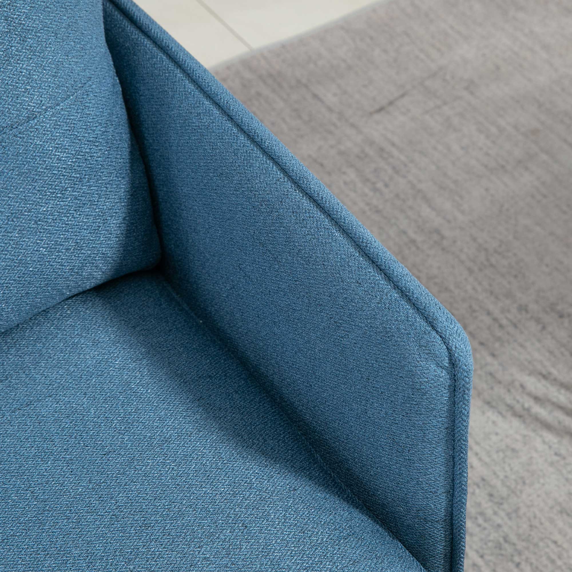 Poltrona – 76x68x80 cm – Azul – Tecido imitação linho