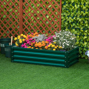 Caixa de Plantio Verde 120x60x30,5 cm - Aço Galvanizado para Cultivar Plantas