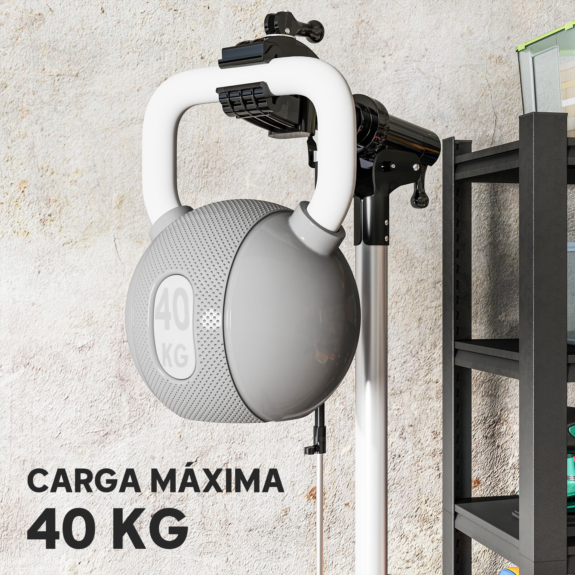 Suporte para Reparação de Bicicleta Dobrável – 82x106x107-160 cm – Preto – Metal, Alumínio e ABS