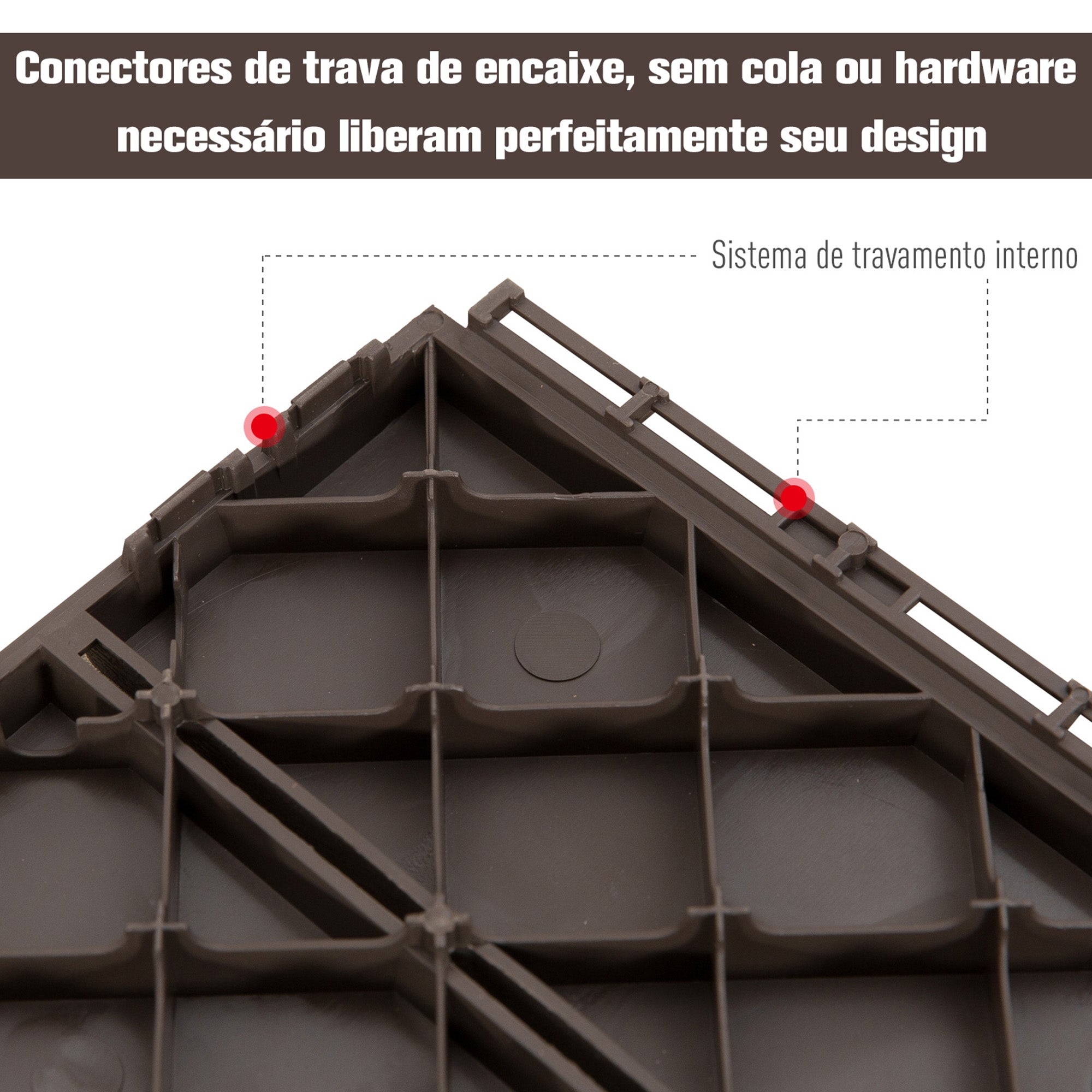 Conjunto de 9 Estrados – 30x30 cm – Marrom – PP