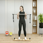 Conjunto de Pilates com 6 Faixas Elásticas Cinzento 90x33x3 cm