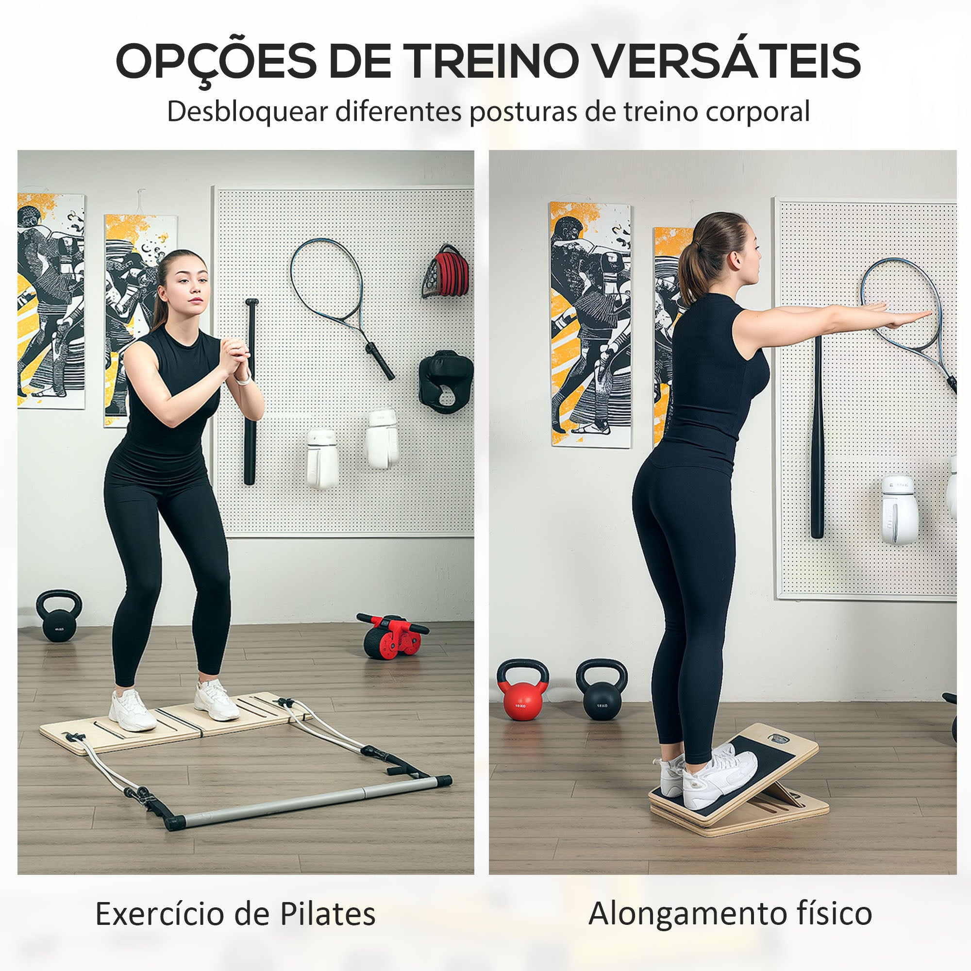 Conjunto de Pilates com 6 Faixas Elásticas Cinzento 90x33x3 cm