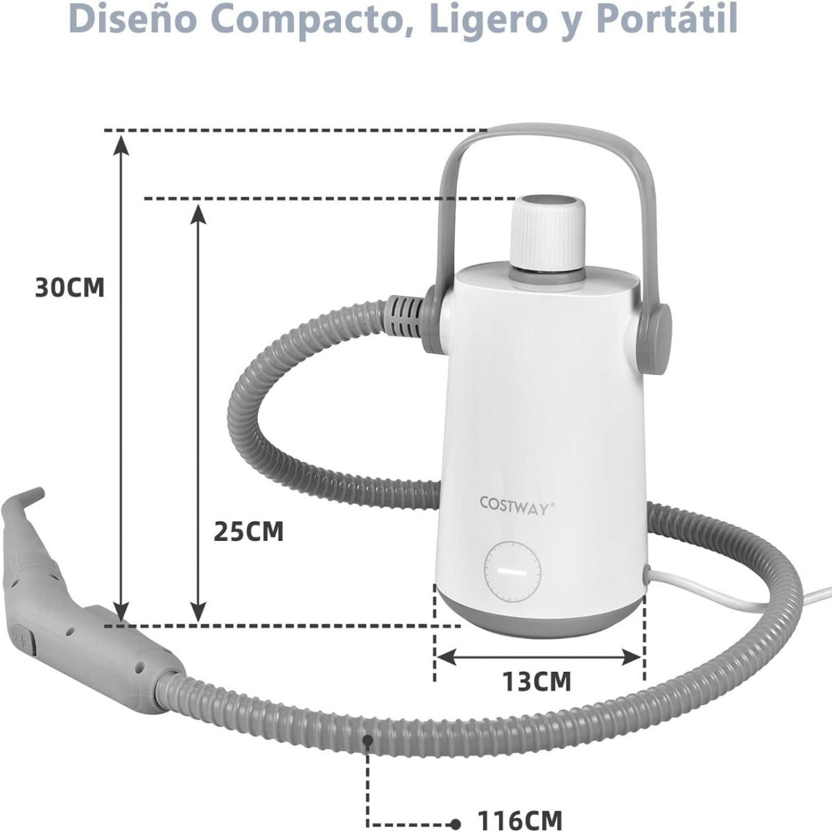 Vaporizador Portátil 1000W – 300 ml – Cinzento