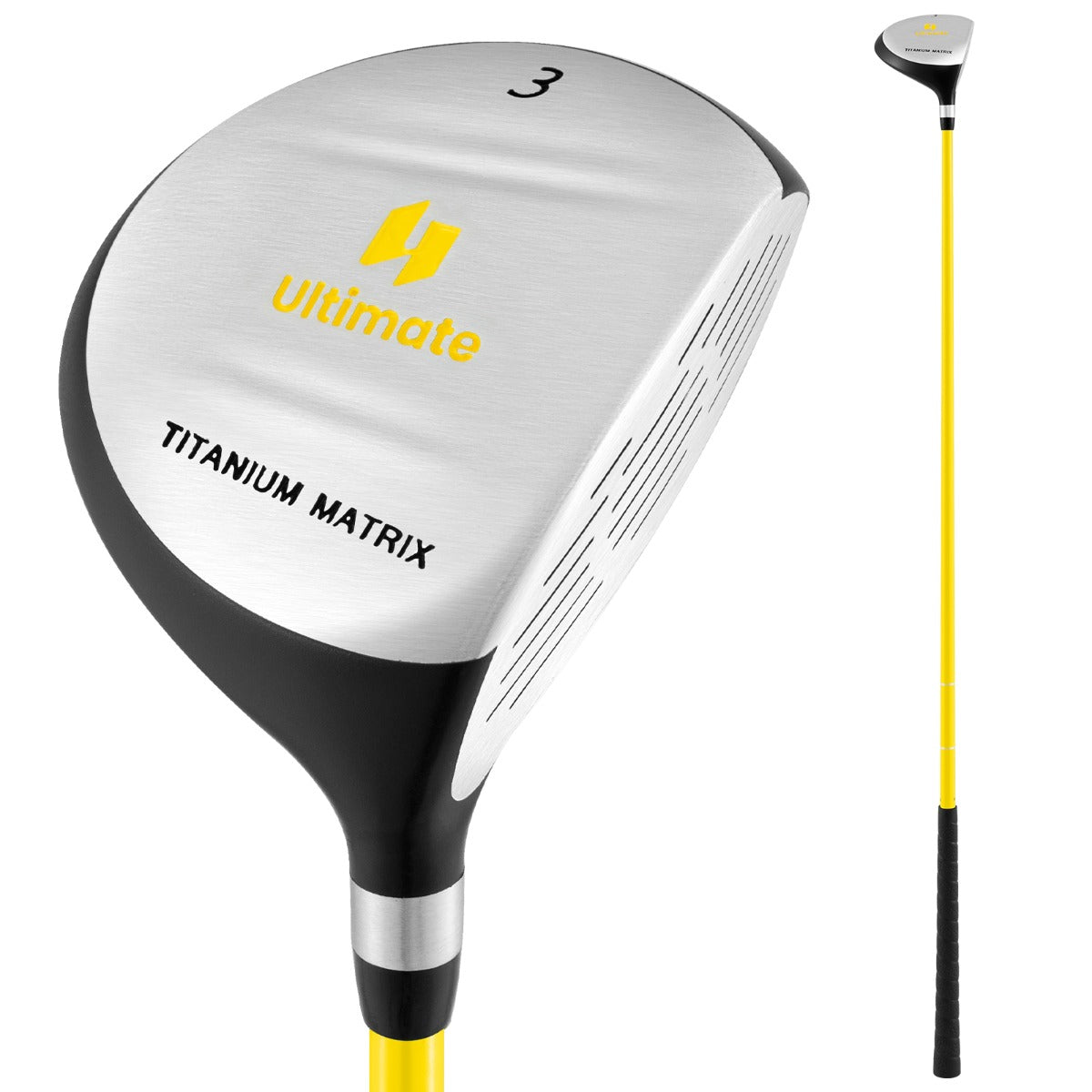 Taco de Golfe de Rua Júnior – 34'' – Amarelo – Fibra de Vidro e Liga de Alumínio