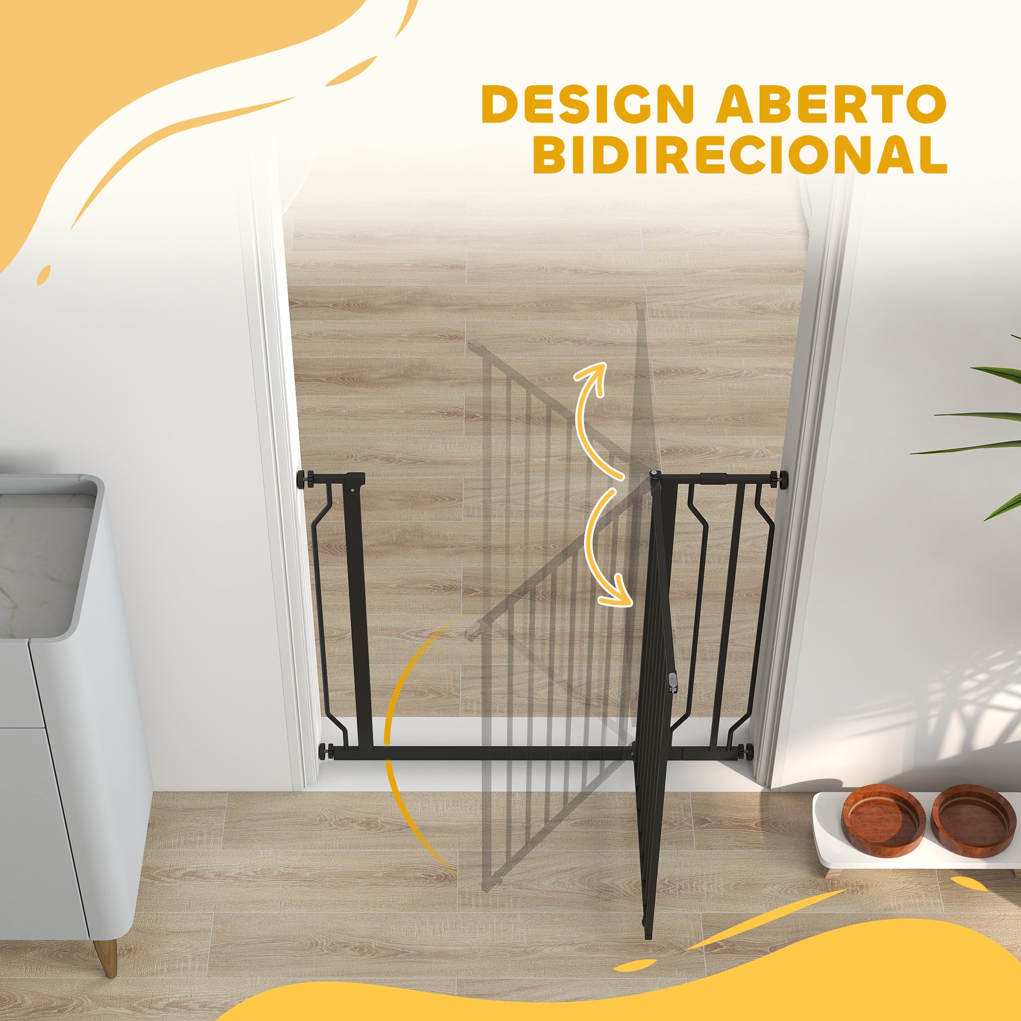 Barreira de Segurança Extensível para Cães 75-115x76 cm Preto