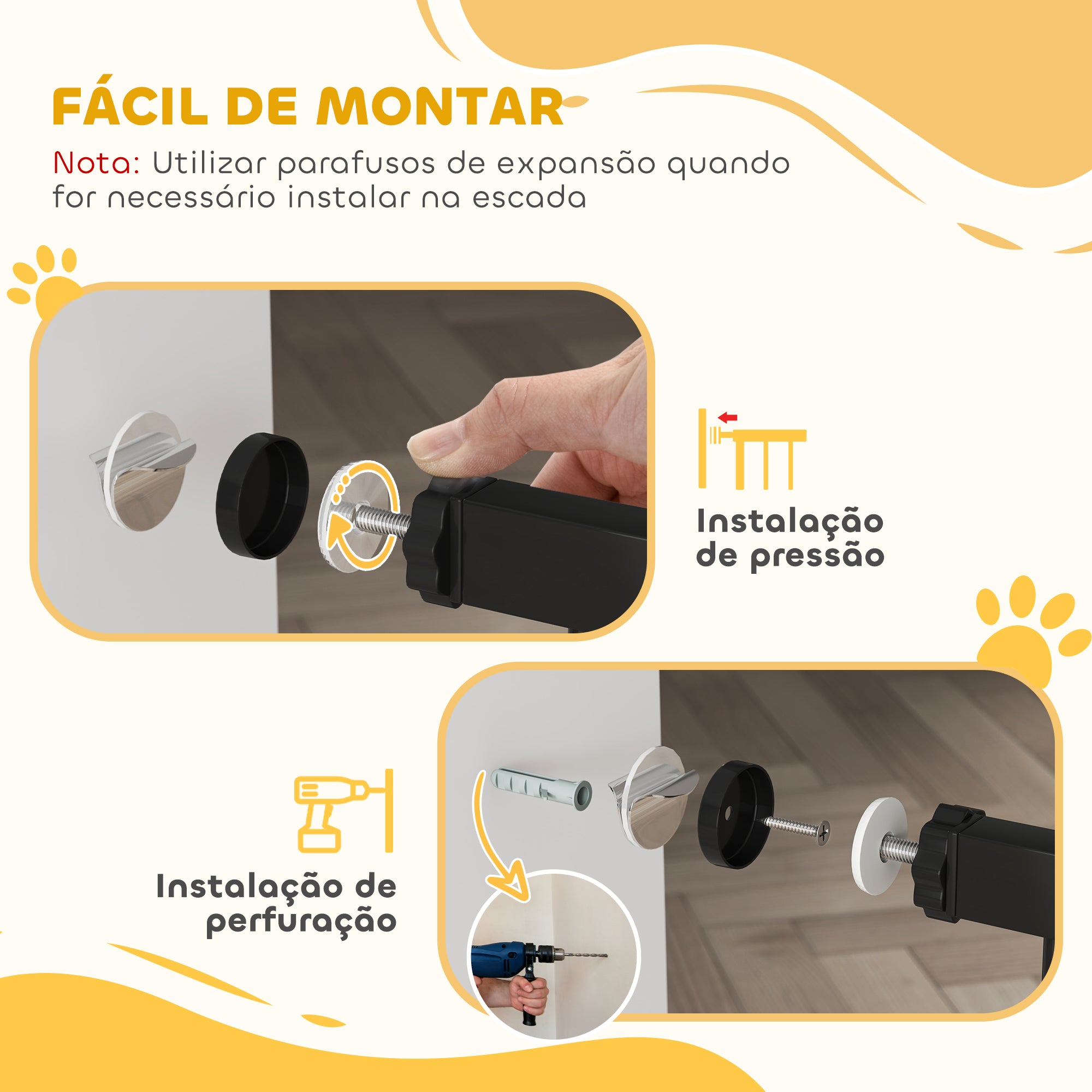 Barreira de Segurança Extensível para Cães 75-115x76 cm Preto