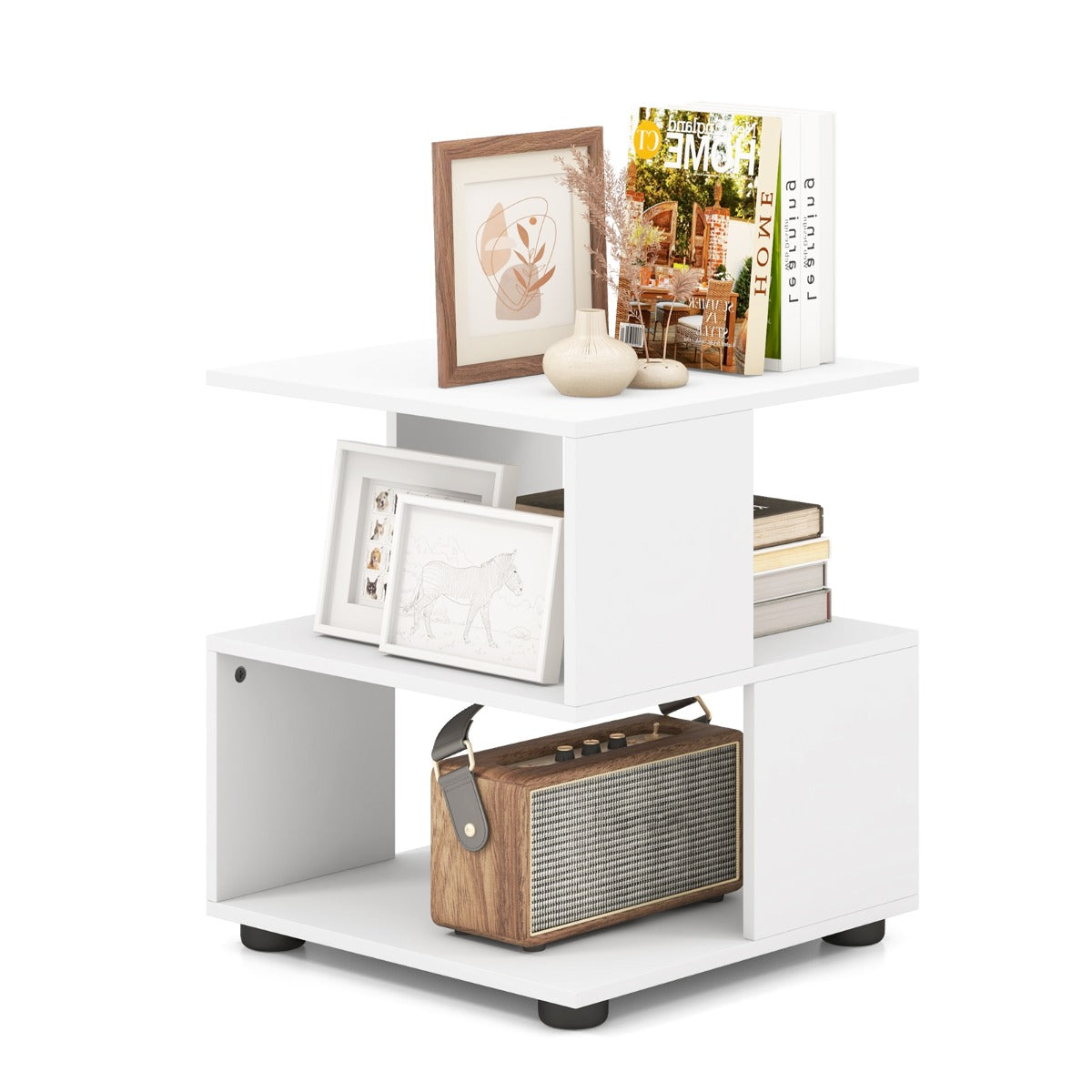 Mesinha de Cabeceira – 39,5 x 39,5 x 45 cm – Branco – Tabuleiro de Engenharia