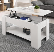 Mesa de centro elevável – 100cm x 50cm – branco – melamina
