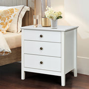 Mesinha de Cabeceira – 3 Gavetas – Branco – MDF