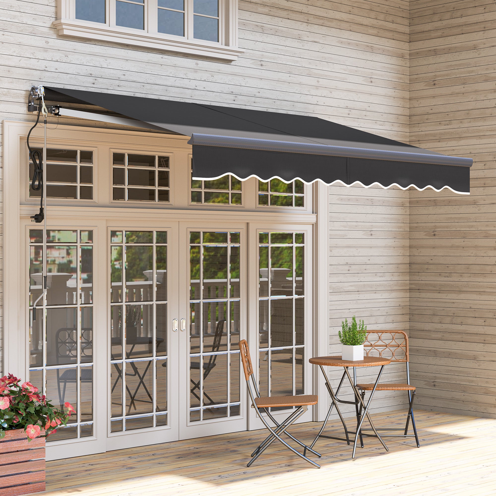 Toldo Retrátil Elétrico 296x250 cm - Cinza Escuro