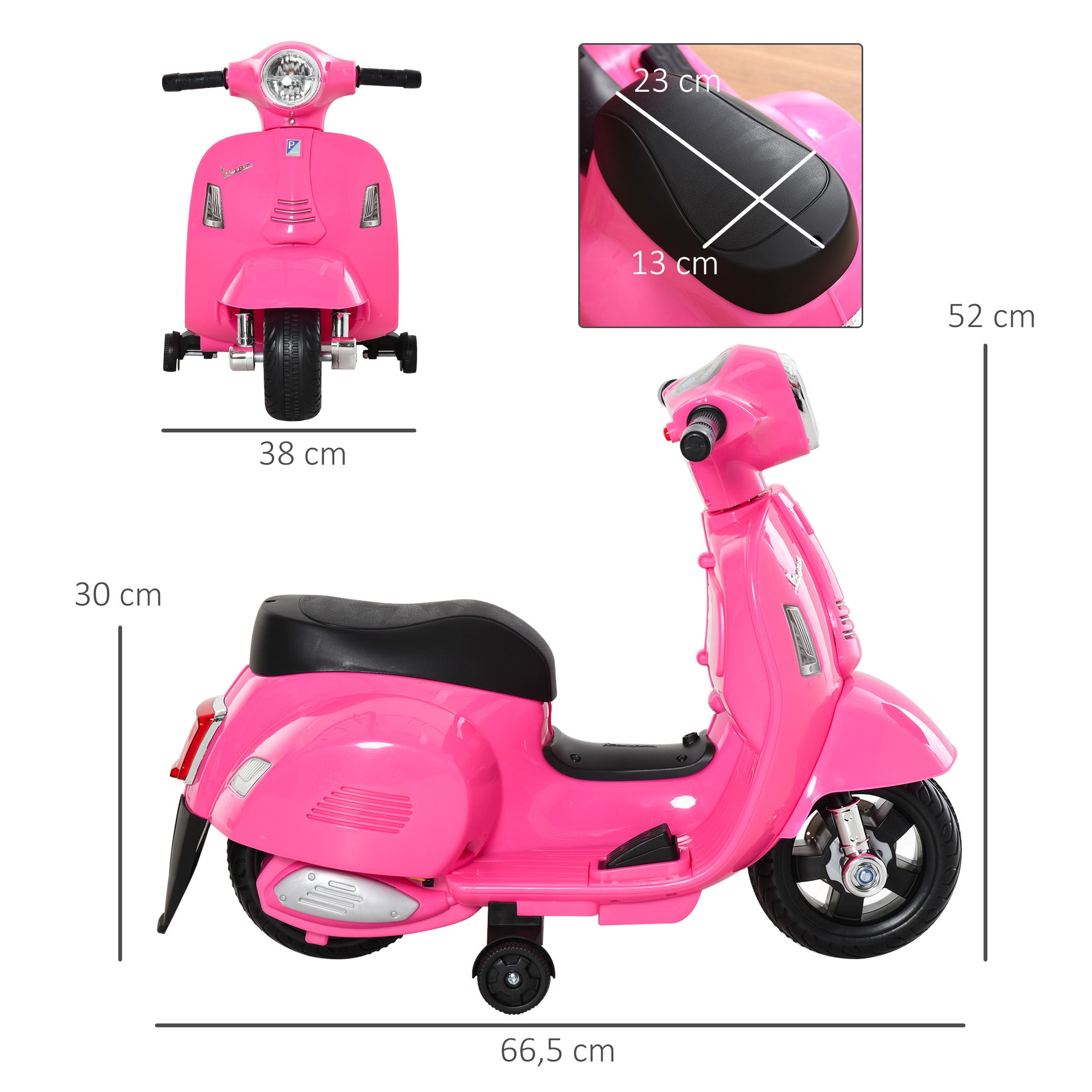 Mota Elétrica Infantil Rosa Licenciada 66,5x38x52 cm