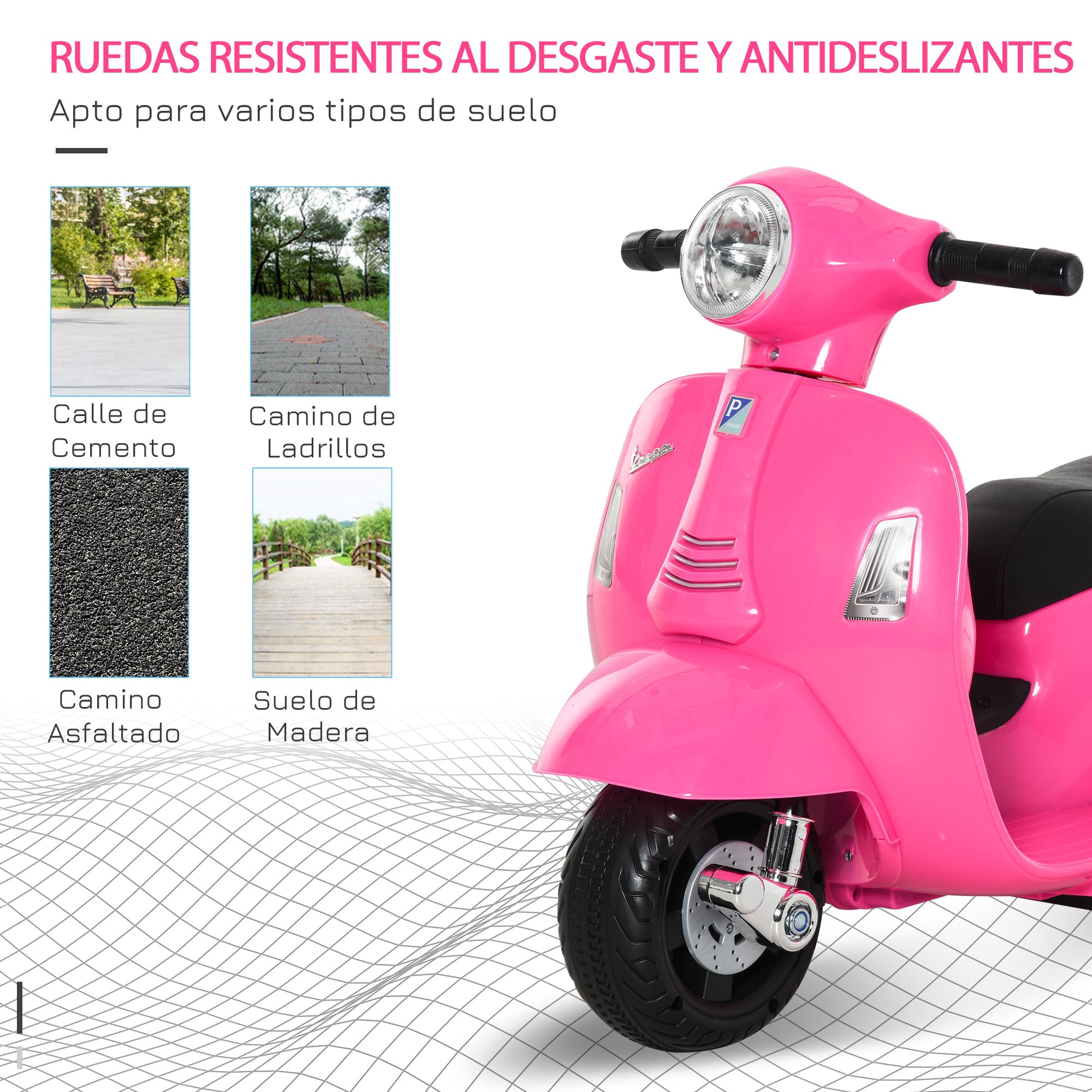 Mota Elétrica Infantil Rosa Licenciada 66,5x38x52 cm