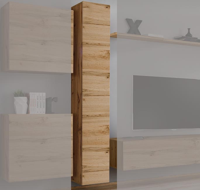 Armário suspenso – 30x180 – Carvalho – Melamina e MDF