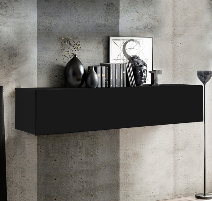 Armário Pendurado – 160x30cm – Preto – MDF