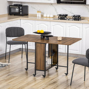 Mesa de Cozinha Dobrável – 130x80x74 cm – Cor Castanho Rústico – Melamina de Madeira e Metal