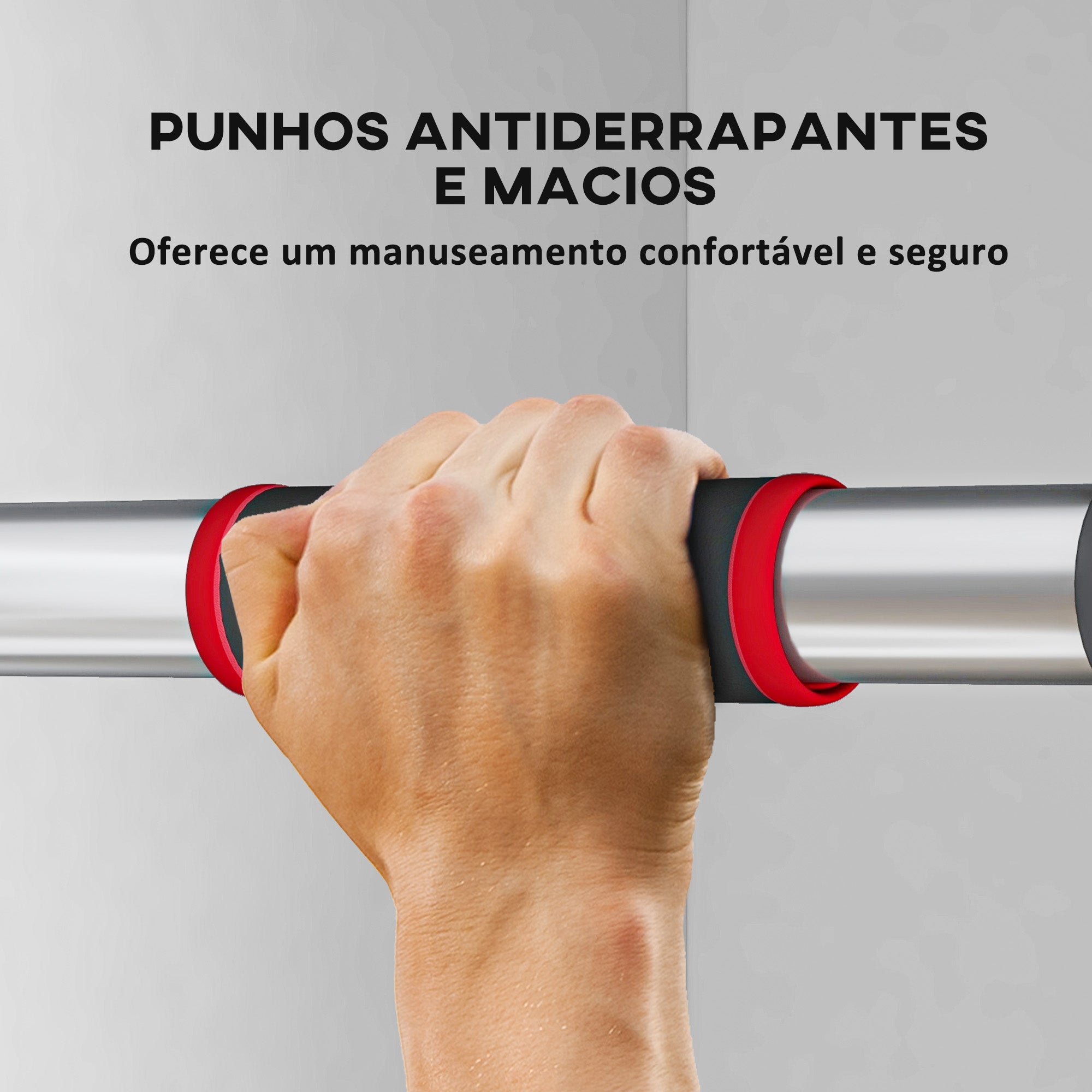 Barra de Elevação Ajustável 95-123 cm Vermelho e Preto