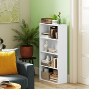 Estante de 4 Níveis Branca 60x24x115,5 cm para Organização de Livros e Decoração