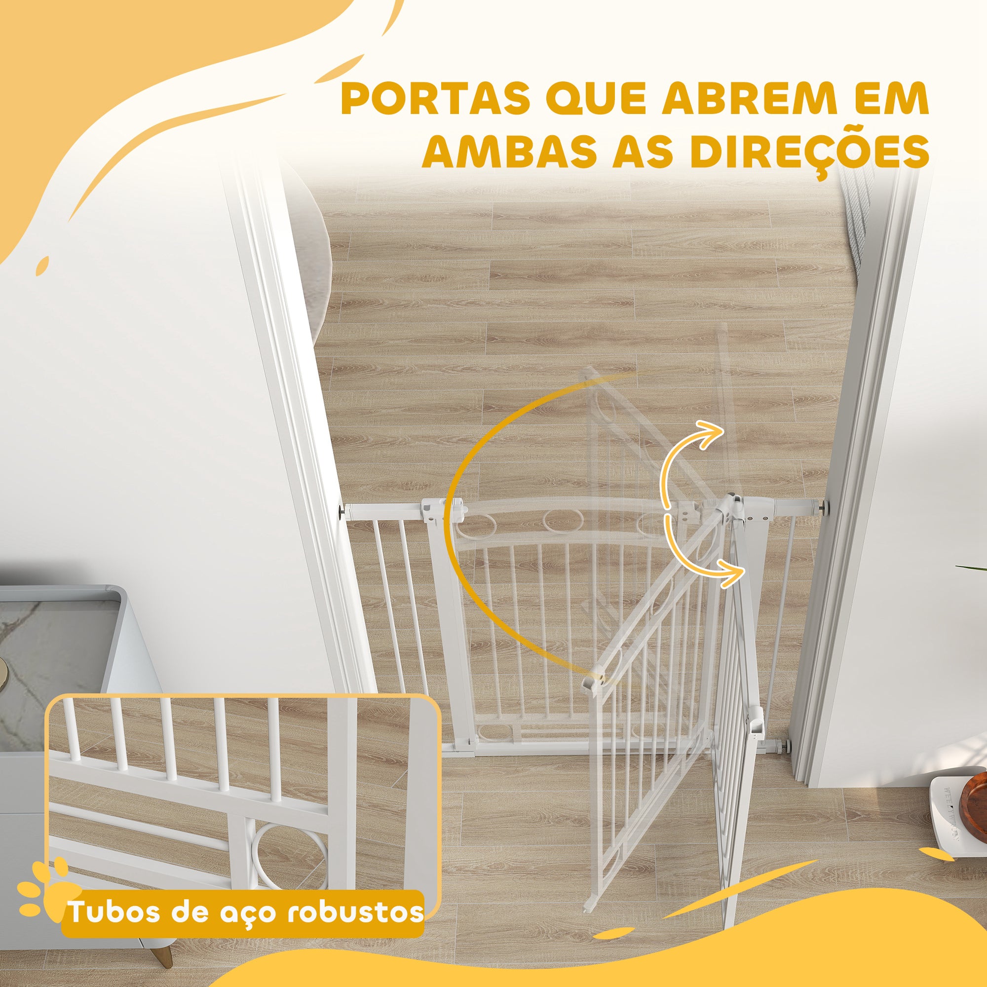 Barreira de Segurança para Cães - Medidas 96-104x76 cm - Cor Branco
