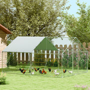 Galinheiro Exterior – 300x400x195 cm – Prata – Aço Galvanizado