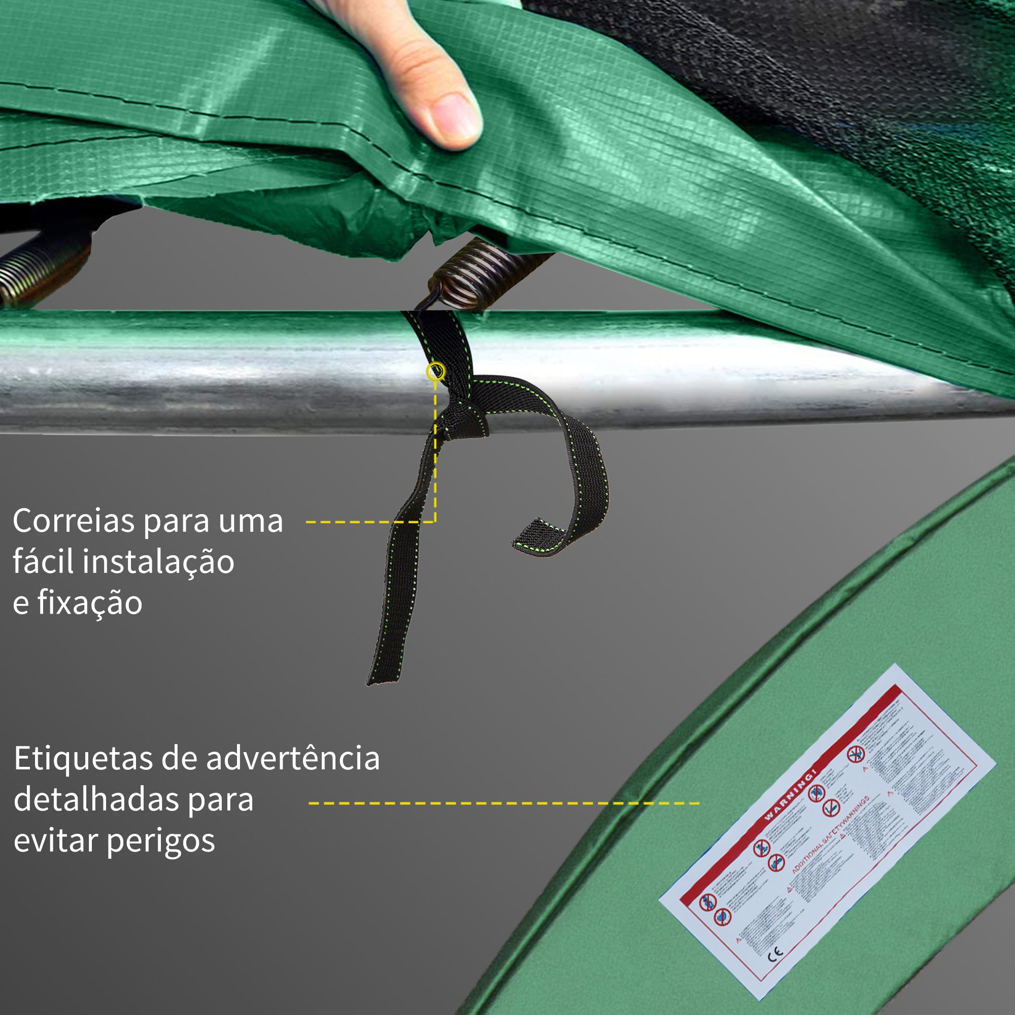 Cobertura de Proteção Ø244cm Verde para Trampolim - Máxima Segurança